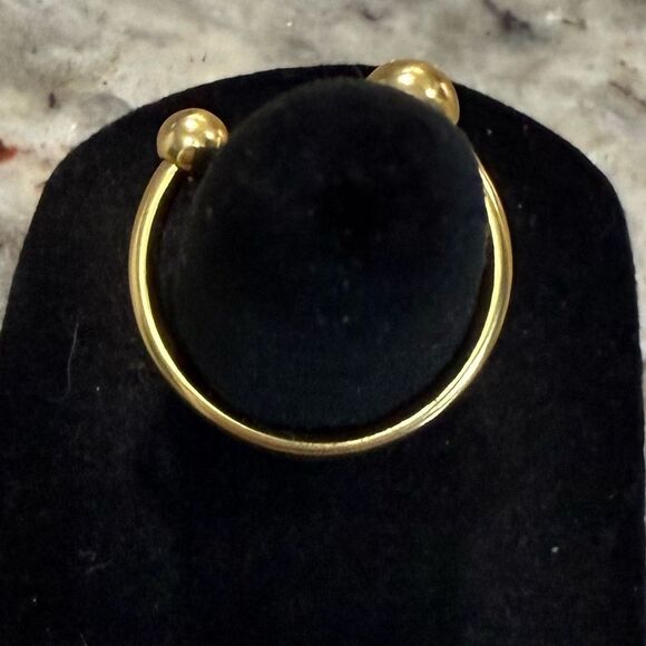 NEW Nordstrom Elegant Gold Ball Ring Adjustable - Picture 3 of 4